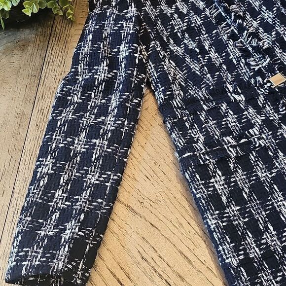 Navy and White Tweed Coat Size S DKNY NWT - Picture 4 of 11